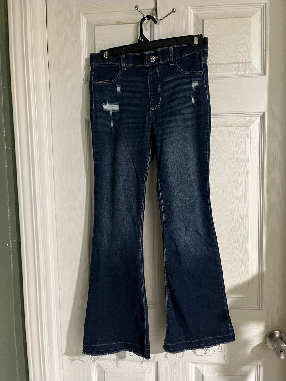 wonder nation Navy Blue Flare Jeans with Distressed Accents